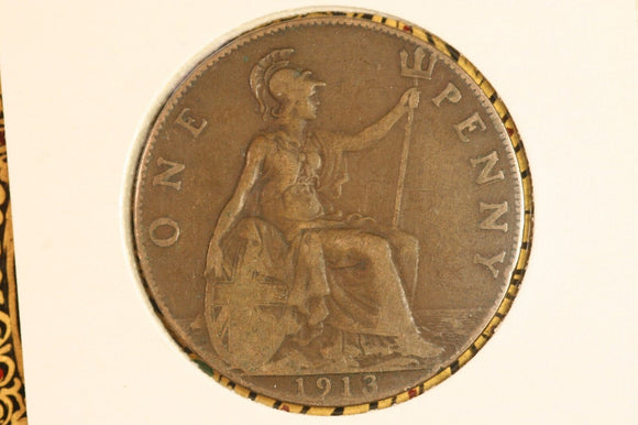 1913 - UK British Penny - F