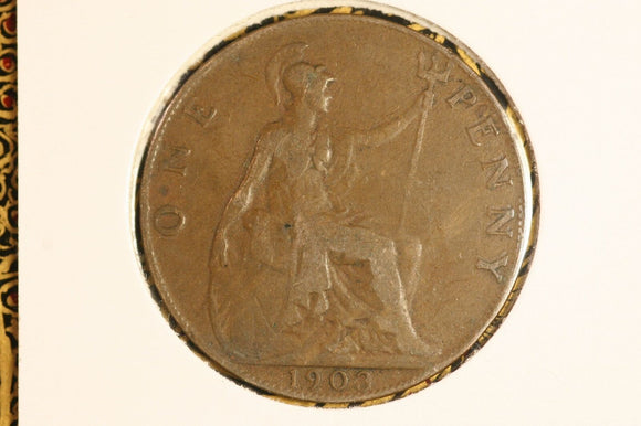 1903 - UK British Penny - F