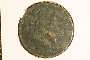 1879 - British Penny - aF / Heavy Corrosion