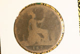 1875 - UK British Penny - Small Date - G