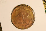 1964 - Australian Halfpenny - Rainbow Patina - chUNC / Flaws