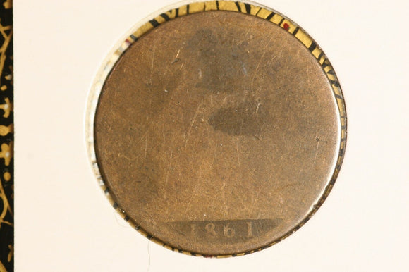 1861 - British Penny - Poor.