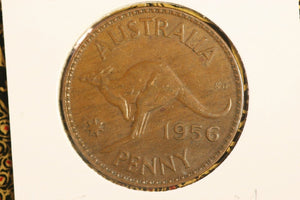 1956 - M - Australia Penny - Spot of Verdigris - EF