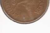 1949 - Australian Halfpenny - Diecracks 'KG' to Tail & Star to 'NY'