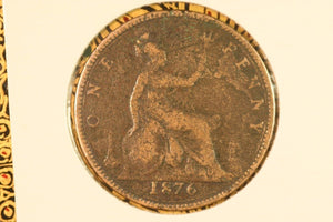 1876 - H - UK British Penny - aF.