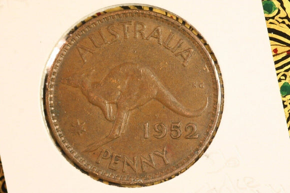 1952 - M - Australia Penny - PENNY Doubled - gF