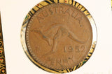 1952 - A. - Australia Penny - Wedged Serif (B63A) & Diecrack thru 'UST' - F