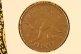 1943 - Y. - Australia Penny - Massive Pealing Error across Bust - gF