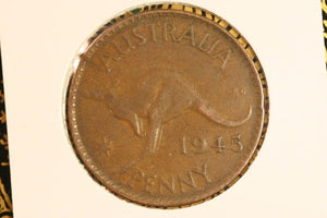 1945 - Australia Penny - gF / Rim Bumps