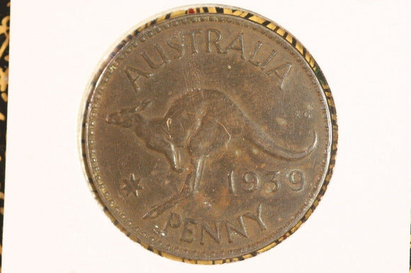 1939 - Australia Penny - VF / Spot Verdigris