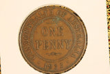 1933 - Australia Penny - Pealing Error across Bust  - VF / Verdigris