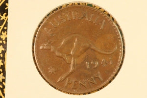 1941 - Australia Penny - K.G  - Dot below G - (R5) - gF