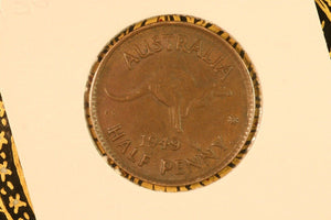 1949 - Australia Halfpenny - Diecracks on Rim to H and Rim to PE - aEF