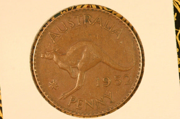 1952 - Y. - Australia Penny - B63A - Pealing Error on Bust - gF / Problem