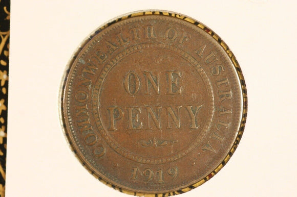 1919 - Australia Penny - One Dot - F