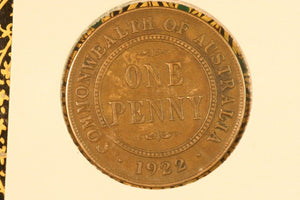 1922 - I - Australia Penny - Indian Obverse - F