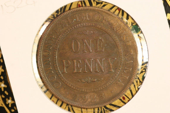 1923 - Australia Penny - F / Problem Coin