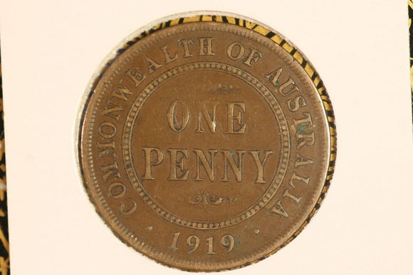 1919 - Australian Penny - No Dot - aF