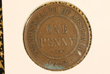 1922 - L - Australian Penny - Diecrack on 'MMONWE' (R5) - gF / Verdigris