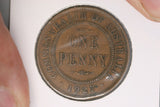 1927 - L - Australian Penny - Diecrack thru GEORGIVS - aF