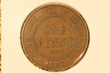 1933 - Australia Penny - Pealing Error on Crown - VF