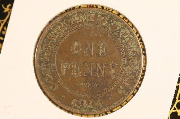 1918 - Australian Penny - aF / Grotty