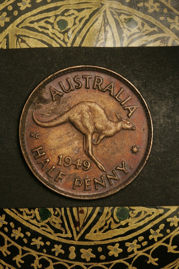 1949 - Y. - Australia Halfpenny - EF - Cleaned