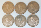 1916 - Australia Penny * 6 Coins - Bulk - aF