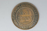 1933 - Australia Penny - Overdate - F / Some Corrosion