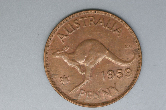 1959 - Y. -  Australia Penny - Perth Mint - aUNC / Tiny Spot of Verdigris