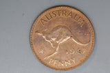 1947 - Y. - Australia Penny - Dot at Forehead (R6) - VF / Cleaned