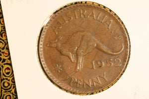 1952 - A. - Australia Penny - Mintmark Wide (R6), Die Crack at 'NN' - VF