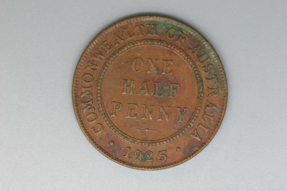 1925 - Australia Halfpenny - EF / Problem Coin