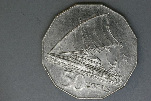 1998 - Fiji - 50 Cent Coin - Outrigger - gEF