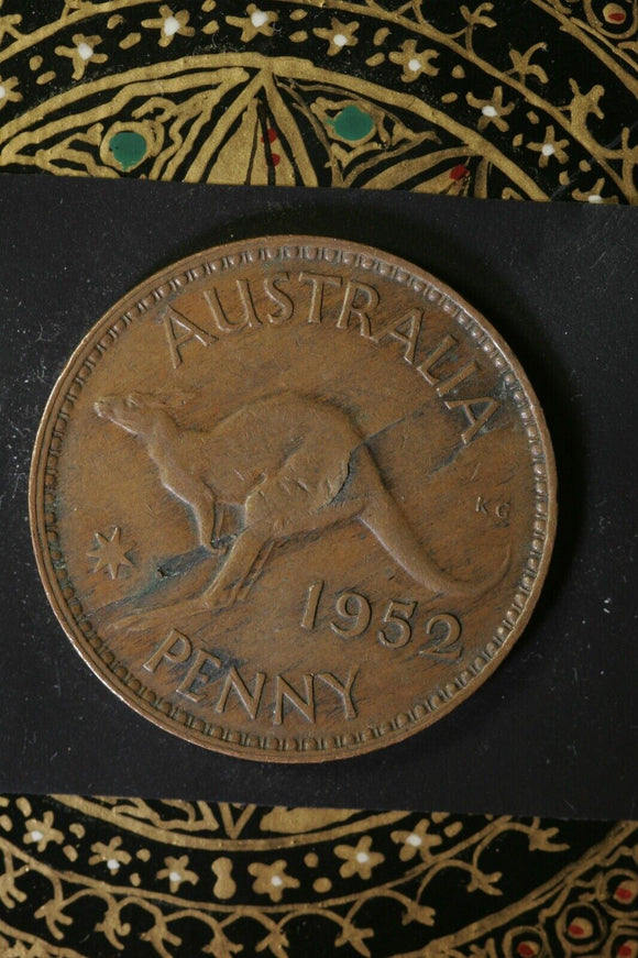 1952 - M - Australia Penny - Massive pealing errors on both sides - aVF