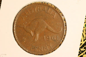 1961 - Australia Penny - Weak '1' - gVF