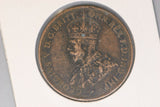 1929 - Australia Penny - Diecrack thru most of Obverse LEegend - aEF / Verdigris