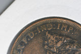 1929 - Australia Penny - Diecrack thru most of Obverse LEegend - aEF / Verdigris