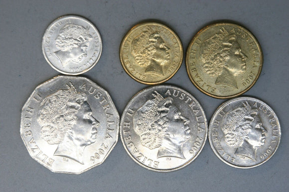 2006 - Australia - Decimal Set - EF / gEF - 5, 10, 20 & 50 Cent, $1 & $2