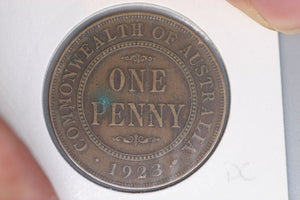 1923 - Australian Penny - Diecracks 'IMP' to 'BRI' - VG / Problem Coin