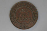 1931 - Australian Halfpenny - gVF / Discoloured / Grotty