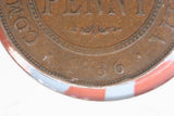 1936 - Australian Penny - Filled Die - Missing '19' - aEF / Spot of Verdigris