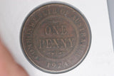 1924 - L - Australian Penny - Diecracks on Obverse - Problem Coin