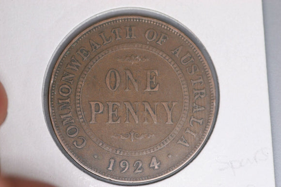 1924 - L - Australian Penny - gVG - Spurs on 2 'N's