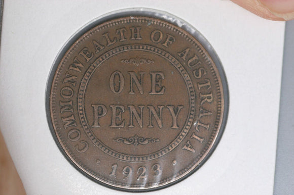 1923 - Australian Penny - gF / Spot of Verdigris