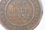 1922 - Australian Halfpenny - Spur on 'N' (R6) - gVF / Grotty