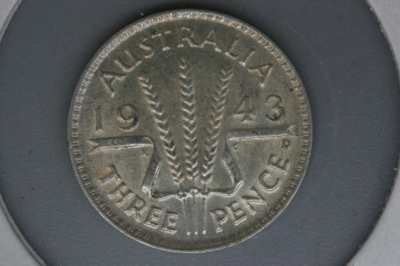 1943 - D - Australia Threepence - Diecrack Rim to 'N' in PENCE (R5) - VF