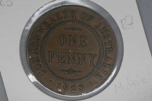 1928 - Australia Penny - Open '2' '8' 'O' 'O' 'D' & Dot before PENNY (R7) - F