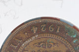 1924 - L - Australian Penny - Diecracks Obverse & Date - Problem Coin