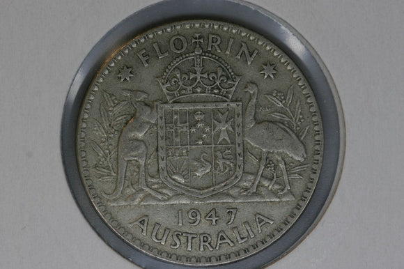 1947 - Australia Florin - VG - 50% Silver